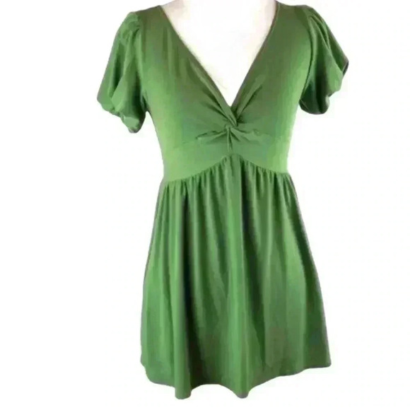 Max Studio top sz Xs Green knotted balloon sleeve - Picture 1 of 7